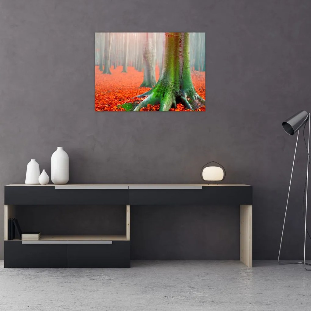 Tablou pe sticlă cu pomi (70x50 cm)