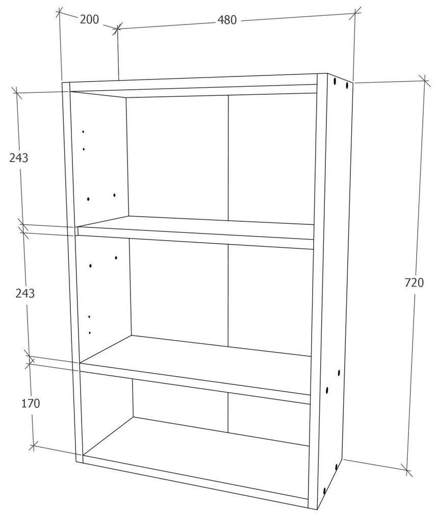 Corp Baie Zed, Suspendat, 2 Usi, Gri Lucios/Alb, MDF, L 48 x l 22 x H 72 cm