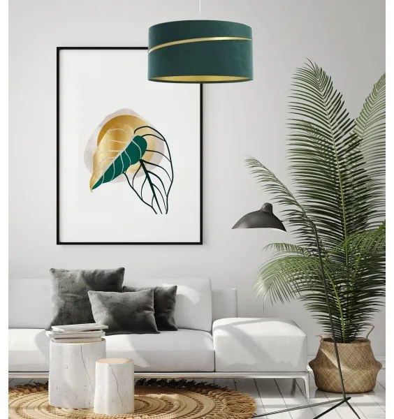 Lustră pe cablu SWING 1xE27/60W/230V verde/auriu