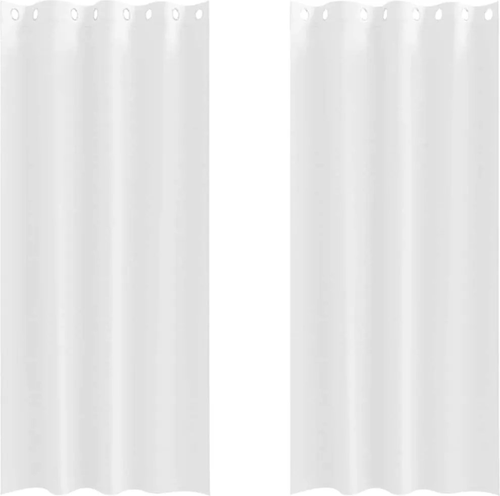vidaXL Perdele Opaque cu Inel 2 pcs Alb pur 245 x 140 cm Poliester