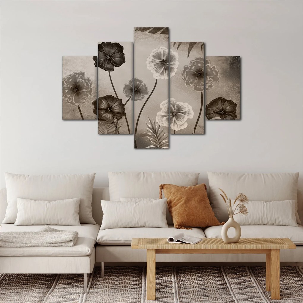 Tablou - Flori desenate (150x105 cm)