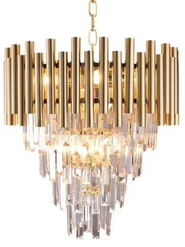 Lustră de cristal pe lanț MADISON 9xE14/40W/230V aurie