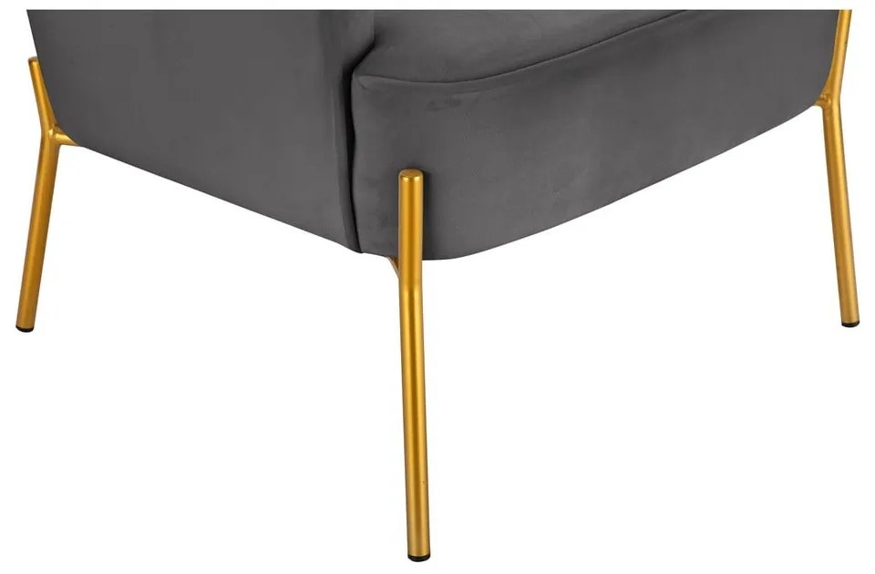 Fotoliu gri cu tapițerie din catifea Runa – Støraa