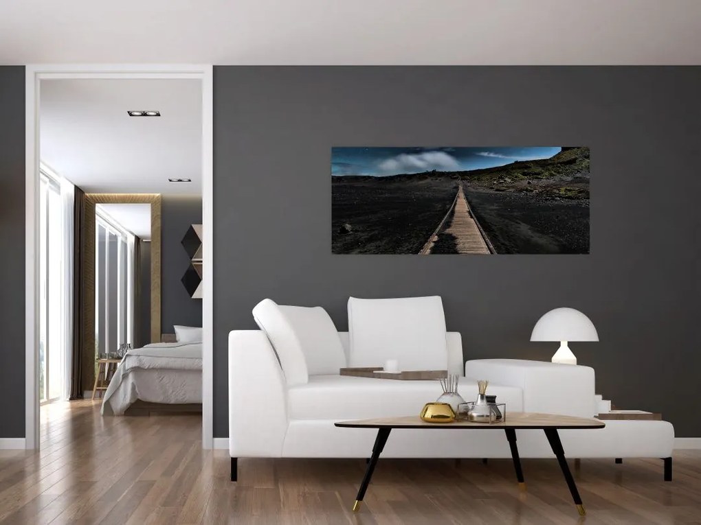 Tablou drumul de lemn în amurg (120x50 cm)