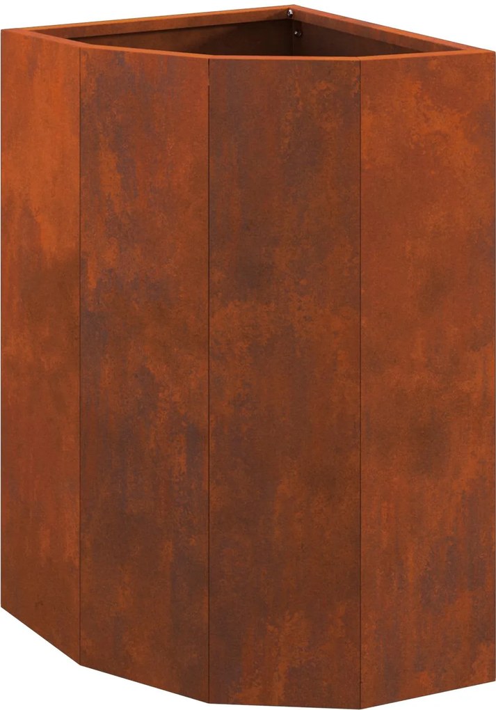 vidaXL Ghiveci de colț Ruginit 30 x 30 x 50 cm