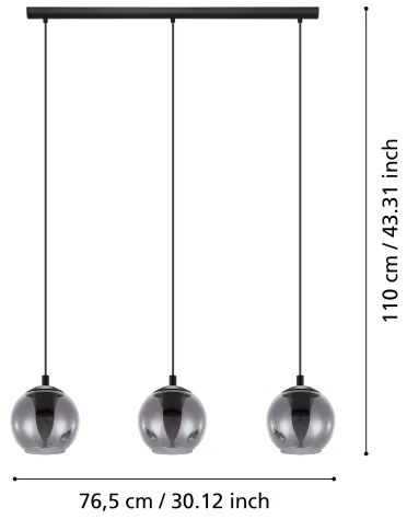 Lustră pe cablu Eglo 98652 ARISCANI 3xE27/40W/230V