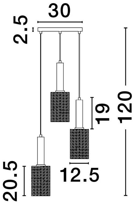Lustra cu 3 pendule design modern Certa
