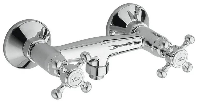 Baterie argintiu-lucios pentru duș cu montare pe perete (1 ieșire) Antea – Sapho