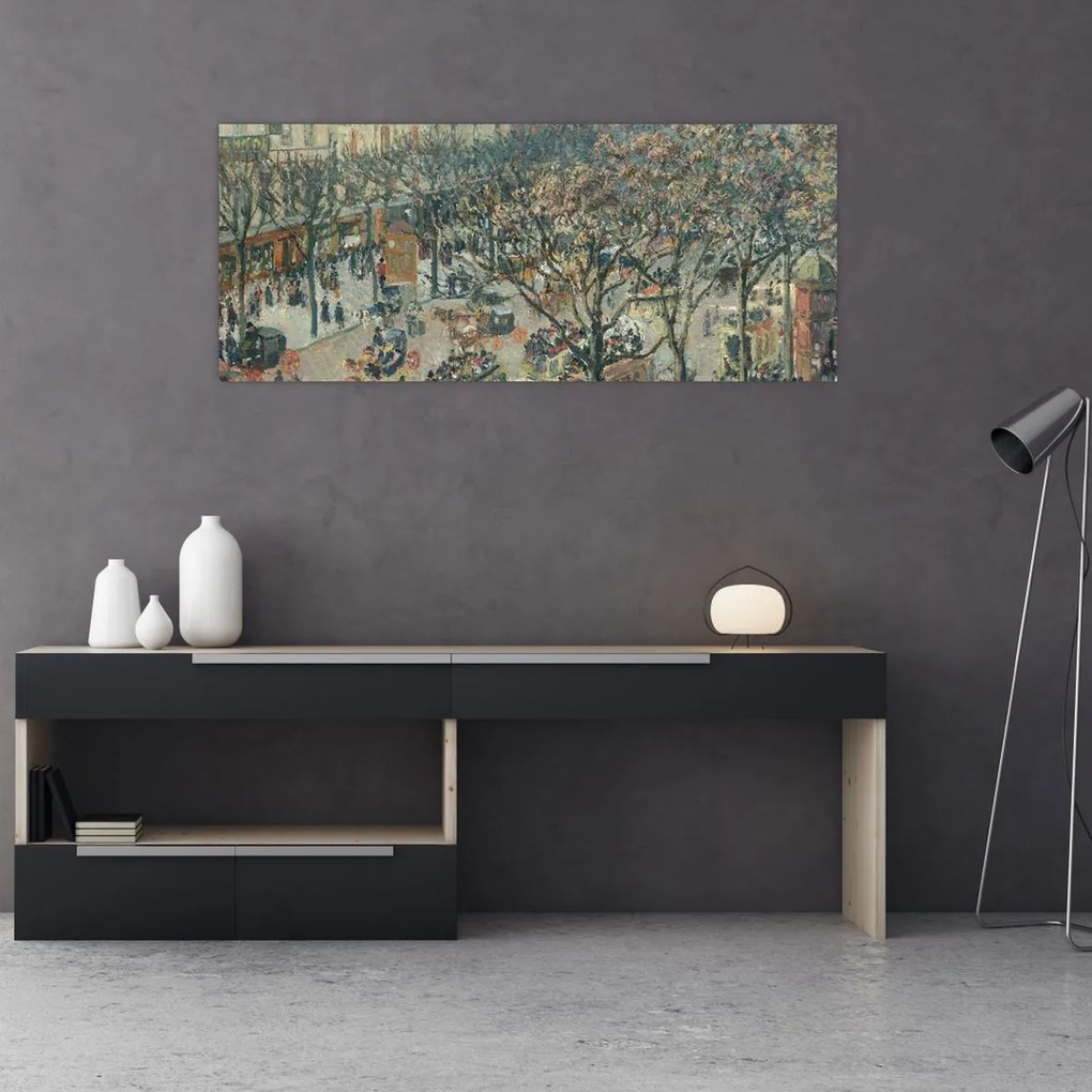 Tablou - Camille Pissarro, Boulevard des Italiens, Morning, Sunlight, reproducere (120x50 cm)