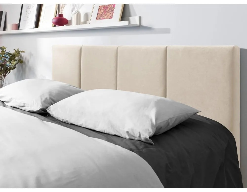 Pat matrimonial 160x200 cm bej tapițat cu spațiu de depozitare cu somieră Juniper – Mazzini Beds