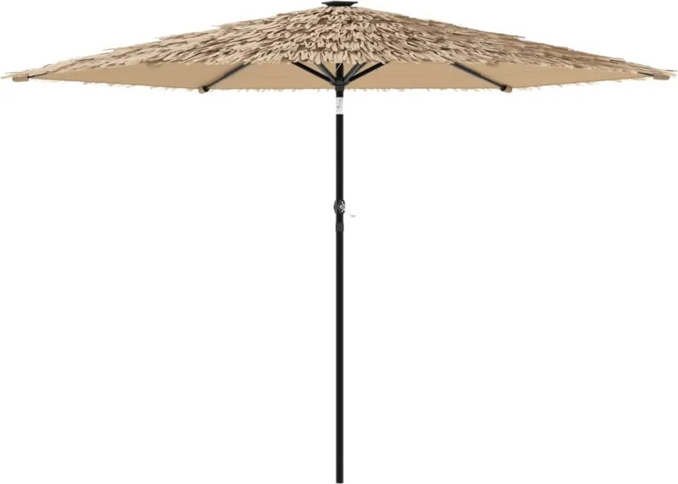 vidaXL Umbrelă soare de grădină cu stâlp din oțel, maro 288x288x225 cm