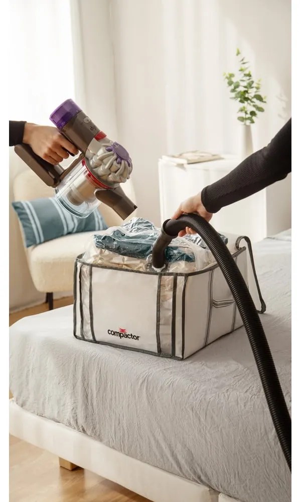 Cutie de depozitare pentru haine din material textil cu vacuum/cu pereți întăriți 42x25x25 cm Life – Compactor