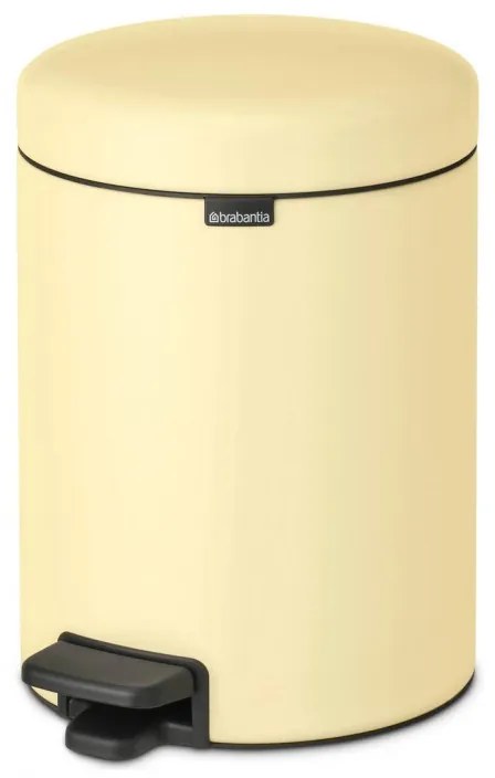 Cos cu pedala Brabantia NewIcon 1008840, 5 L, Inchidere lina, Baza antiderapanta, Galben