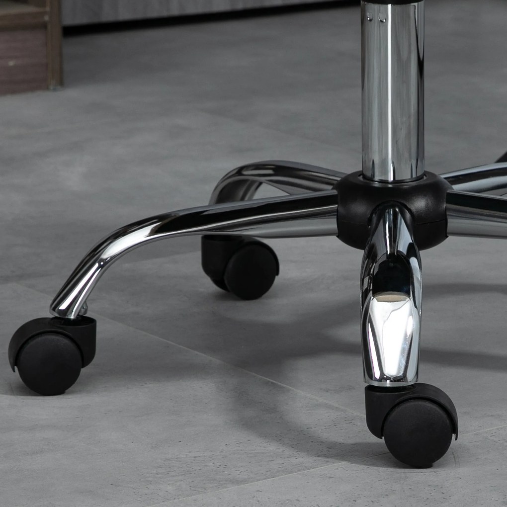 Vinsetto Scaun de birou ergonomic înălțime reglabilă picior cromat rotativ 360° îmbrăcăminte material textil bej | Aosom Romania
