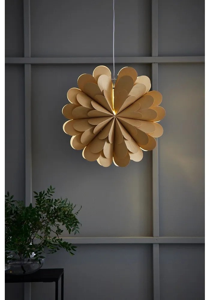 Decorațiune luminoasă aurie suspendată ø 45 cm cu model de Crăciun Maravilla – Markslöjd