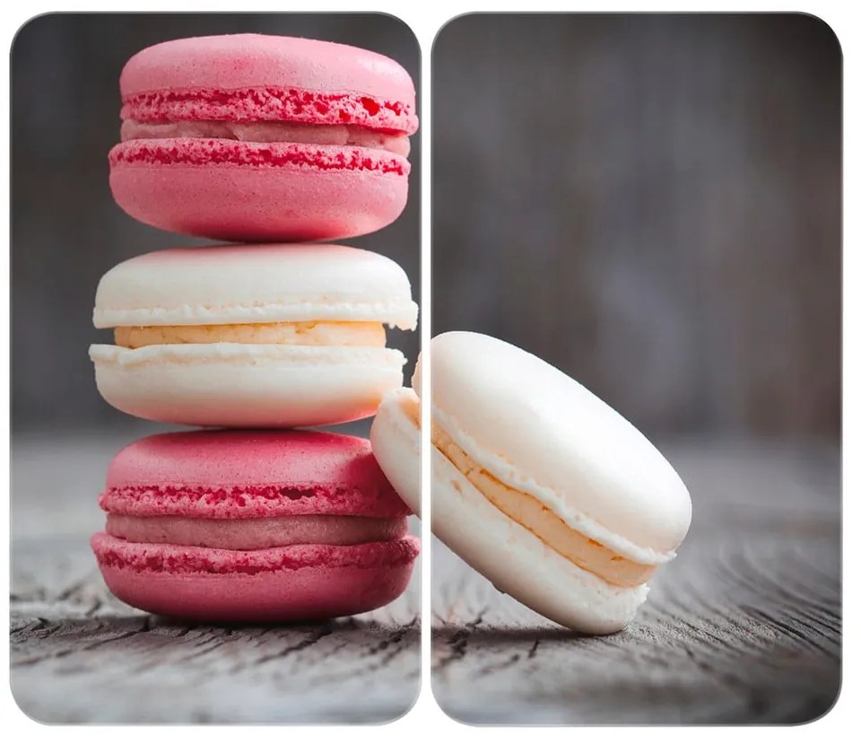 Set 2 protecții din sticlă pentru aragaz Wenko Macarons, 52 x 30 cm