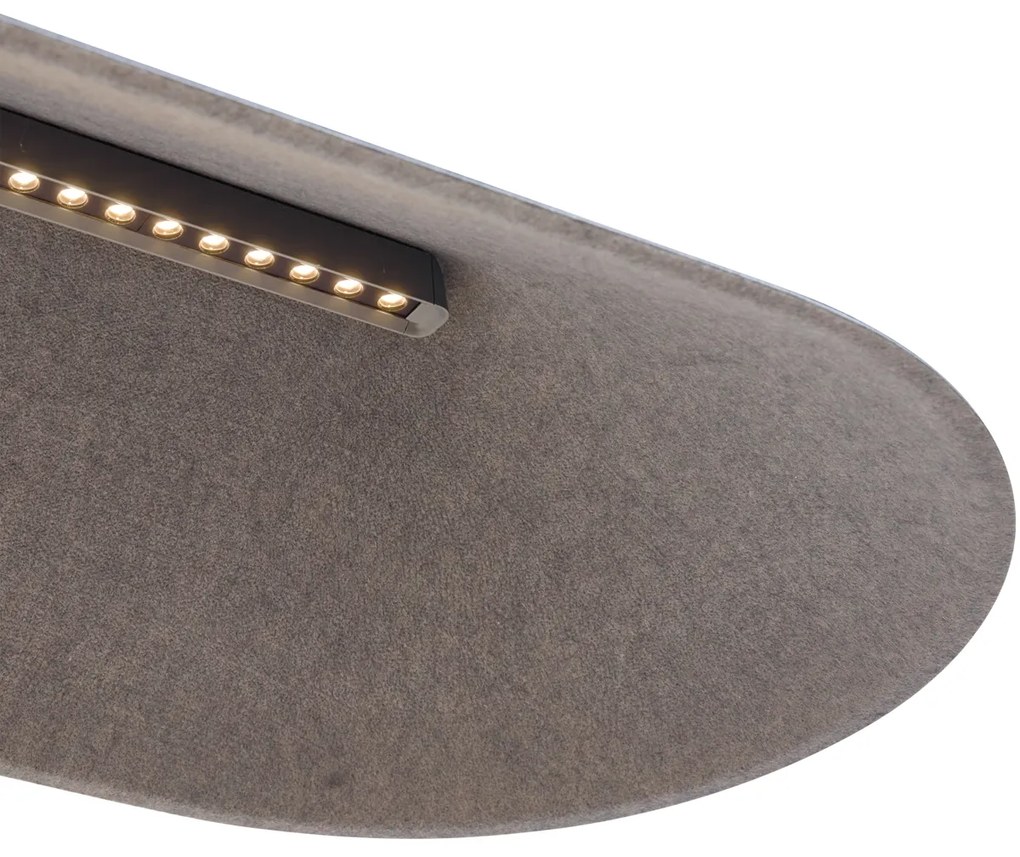 Lampă suspendată modernă neagră cu interior gri, incl. LED cu 3 trepte de intensitate luminoasă - Dani