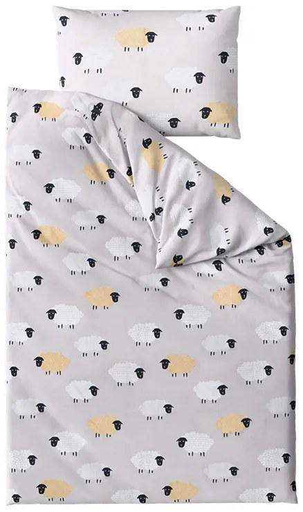 Lenjerie de pat din microfibra SHEEP DREAM gri Dimensiune lenjerie de pat: 70 x 90 cm | 140 x 200 cm