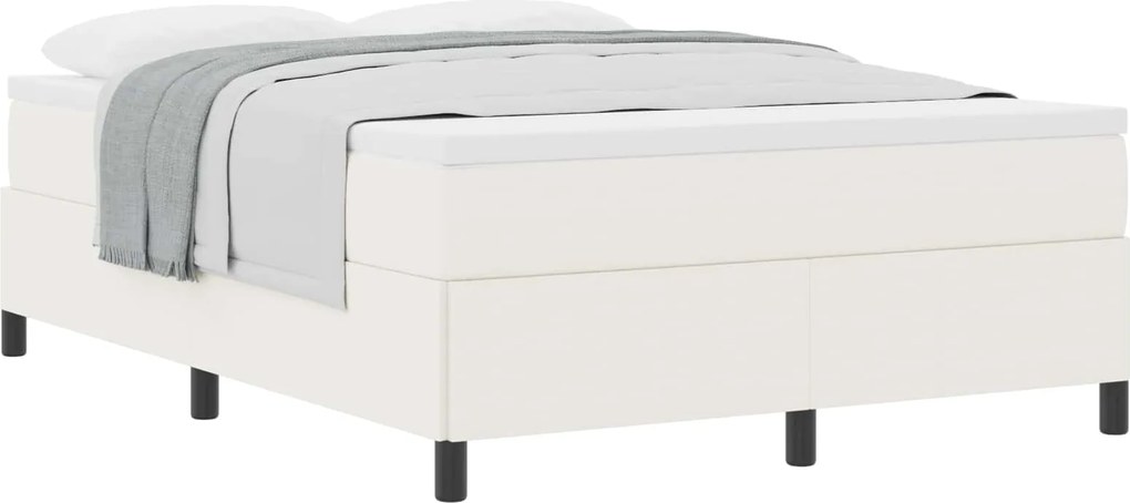 vidaXL Pat cu arcuri Crem 140 x 190 cm Țesătură din corduroy