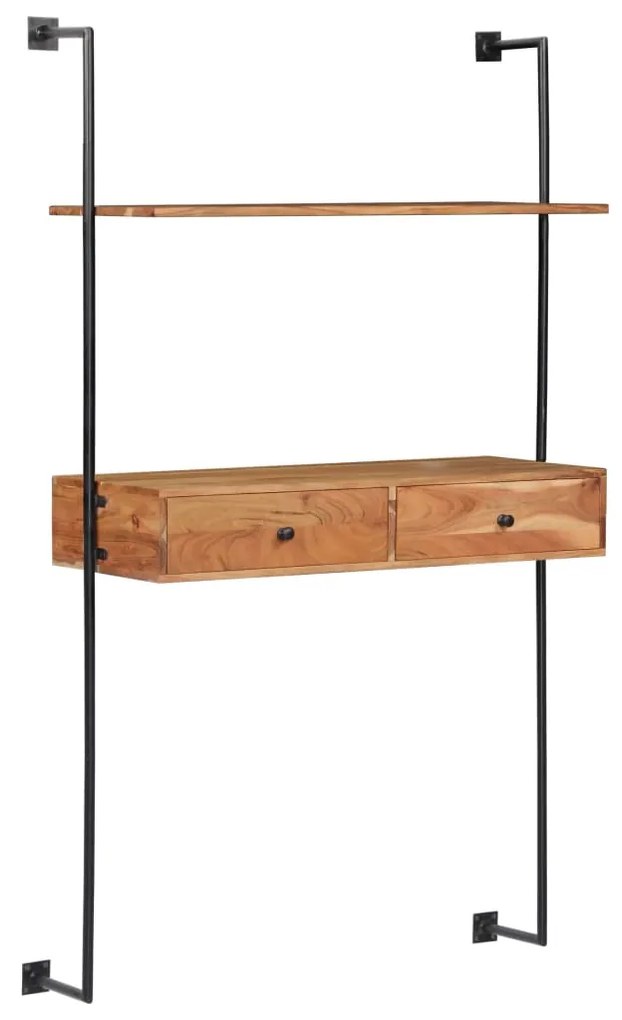 Birou de perete, 90 x 40 x 170 cm, lemn masiv de acacia