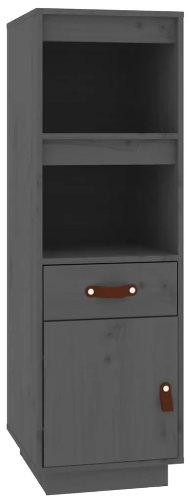 820154 vidaXL Dulap înalt, gri, 34x40x108,5 cm, lemn masiv de pin