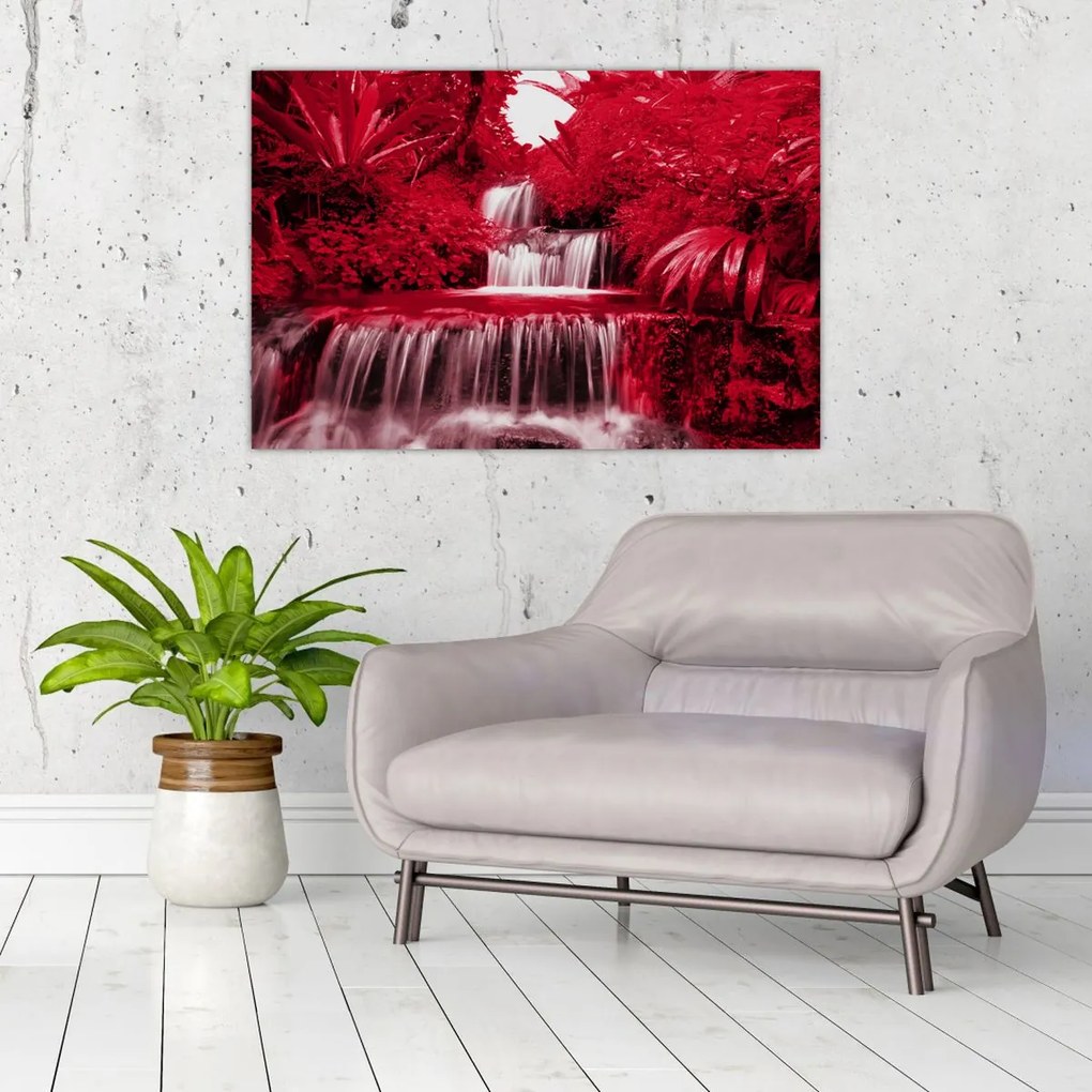 Tablou - Cascade indoneziene în roșu (90x60 cm)