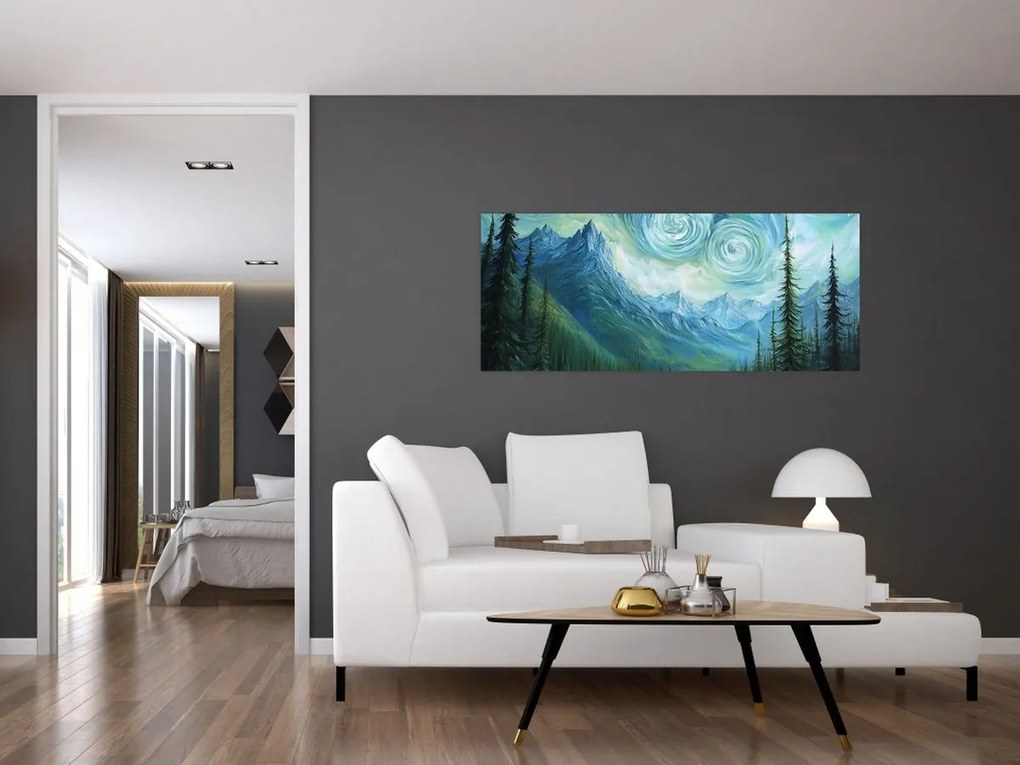 Tablou - Peisaj cu o adiere din Van Gogh (120x50 cm)