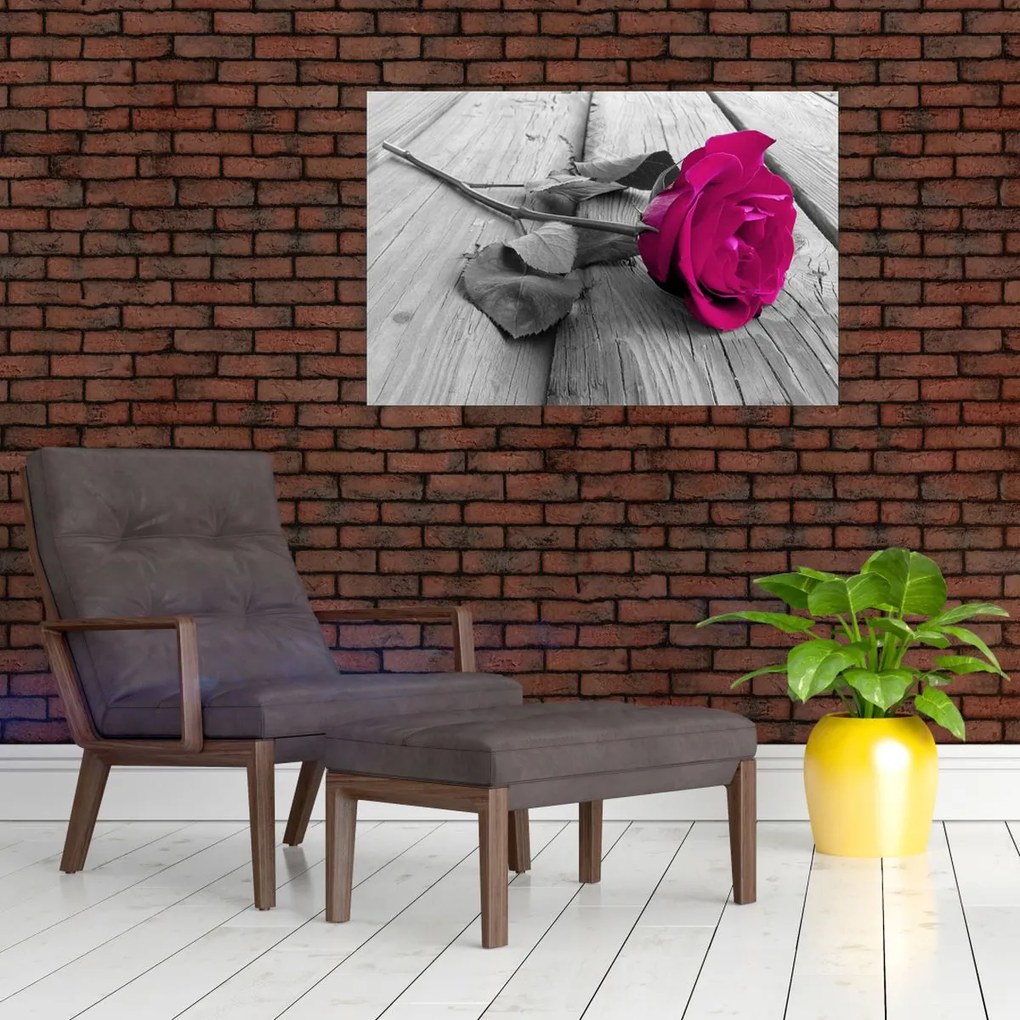 Tablou - Trandafir roz (90x60 cm)
