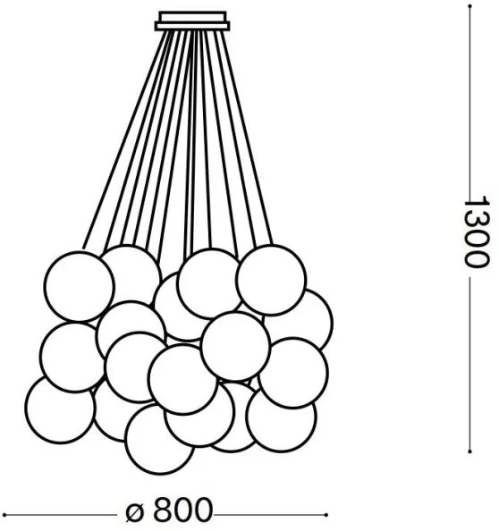 Lustră pe cablu Ideal Lux MAPA PLUS 22xE14/40W/230V