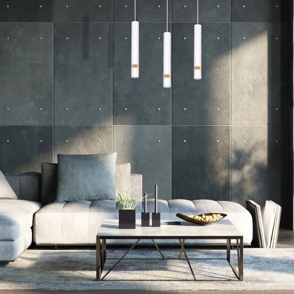 Lustră pe cablu JOKER WHITE WOOD 3xGU10/8W/230V