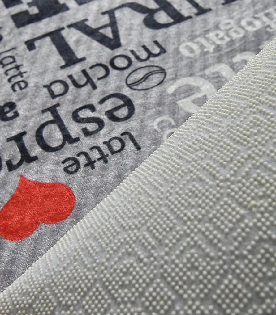 Covor de bucatarie Cup Gri anti-alunecare lavabil 100 x 200 cm