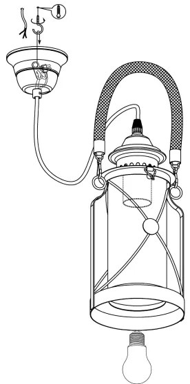 Eglo 49214 - Lustra BRADFORD 1xE27/60W/230V