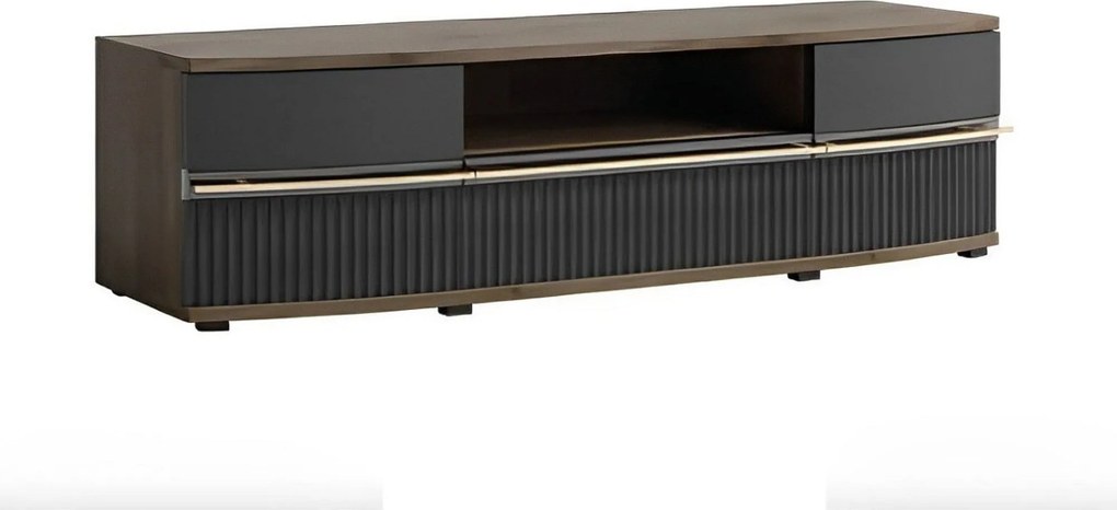 Comoda TV CANDY2 C4, stejar carpenter/gri/negru, PAL, 175x43x45 cm