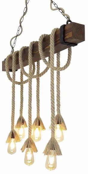 Lustră pe cablu KUTUK 6xE27/40W/230V, lemn de pin