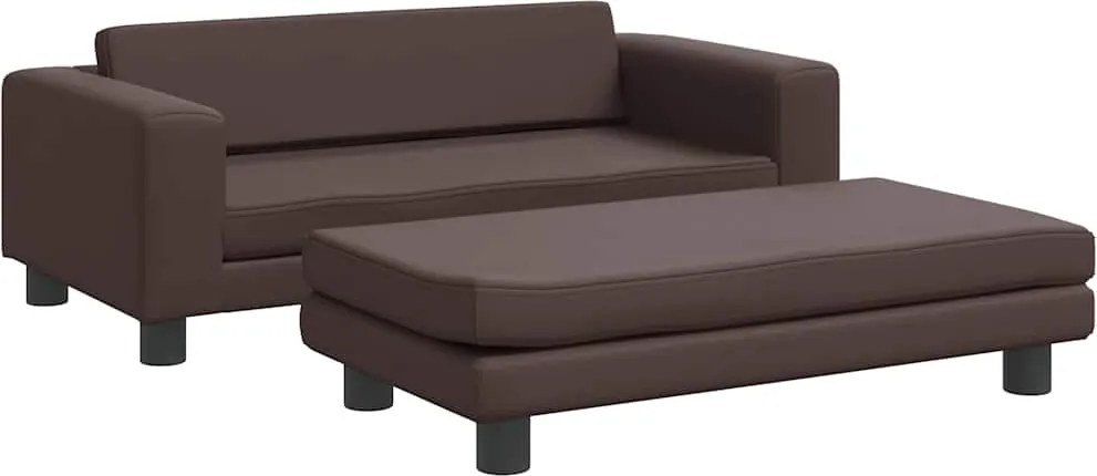 vidaXL Pat pentru câini cu extensie, maro, 100x50x30 cm, piele eco