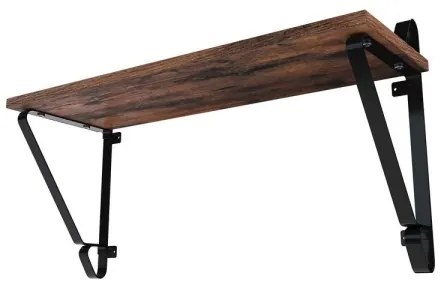 Set de 2 rafturi de perete SHELFY, maro/negru