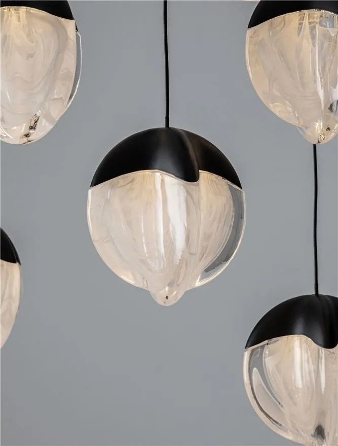 Lustra cu 18 pendule LED ALICIA negru