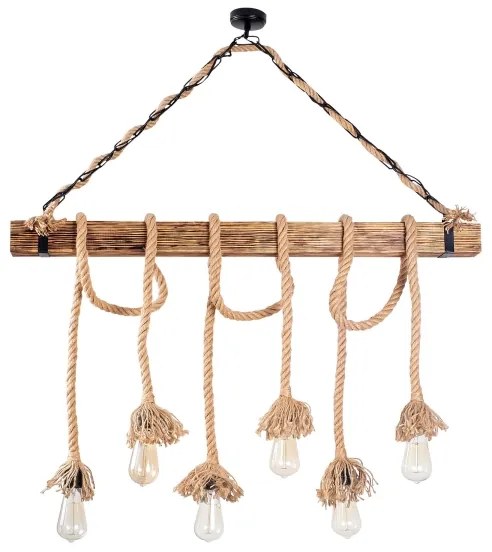 Lustră pe cablu EREBOS 6xE27/40W/230V maro