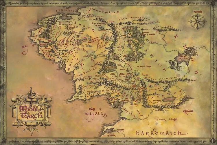 XXL Poster The Lord of the Rings - Middle Earth, (120 x 80 cm)