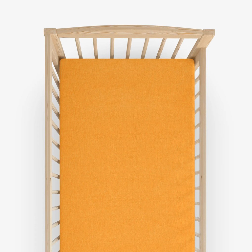 Goldea cearceaf pentru pătuț din jersey cu elastic - portocaliu 60 x 120 cm