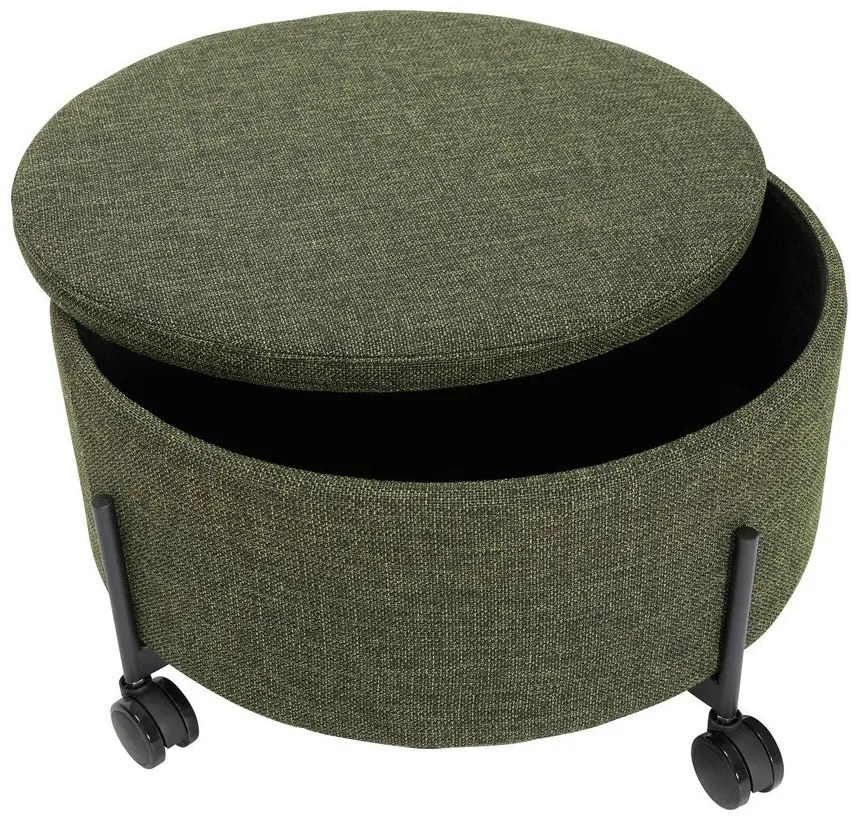 Puf cu roți verde Contain – Hübsch