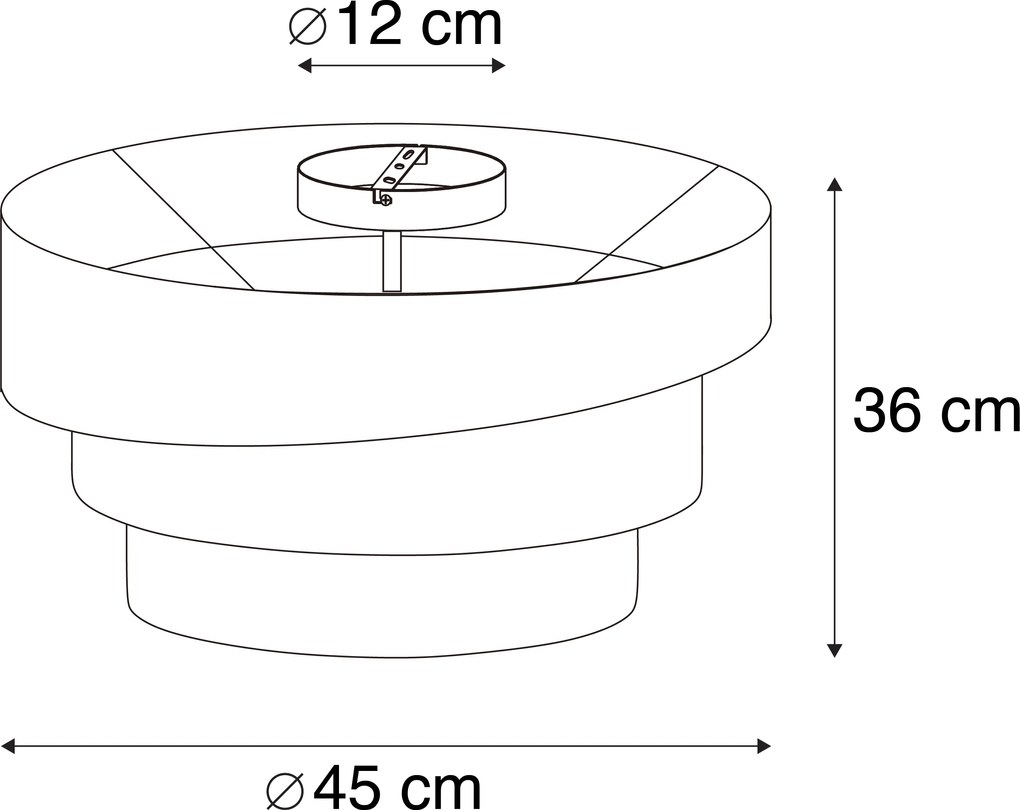 Plafoniera moderna maro 45 cm 3 lumini - Drum Trio