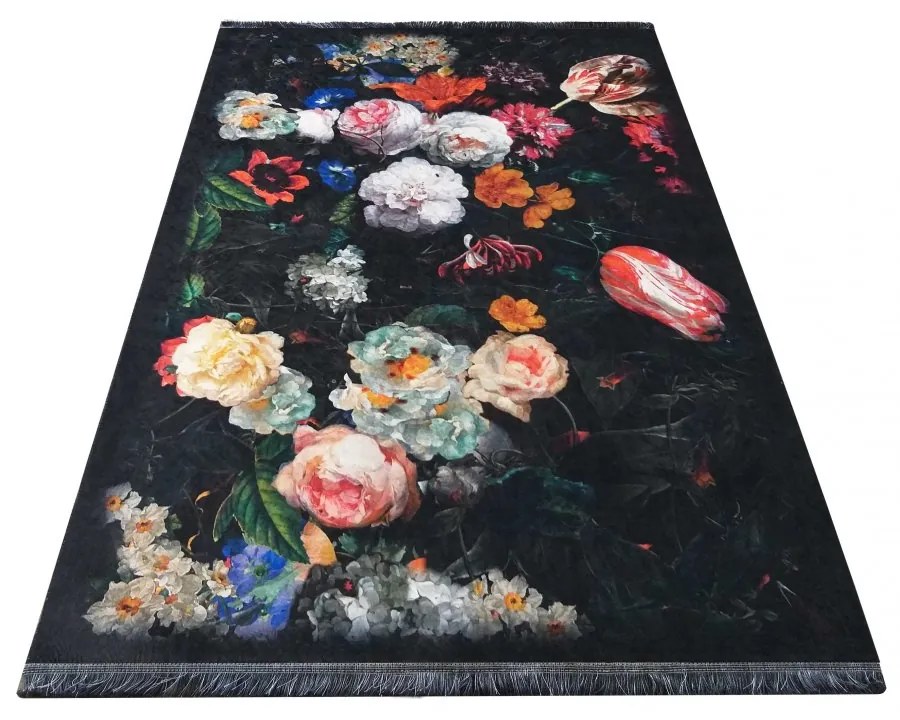 Covor anti-alunecare cu model floral înflorit Lăţime: 80 cm | Lungime: 150 cm