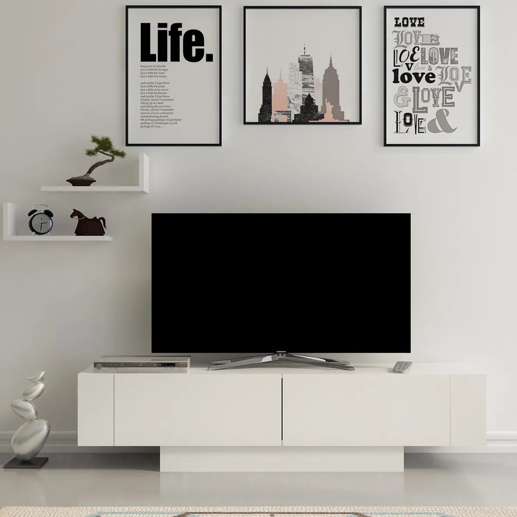 Masă TV albă Matera