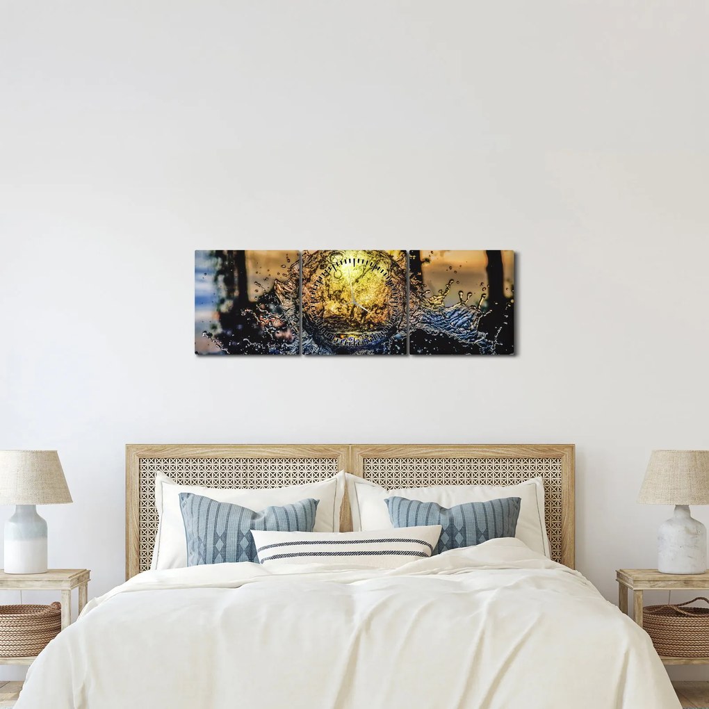 Tablou cu apa (cu ceas) (90x30 cm)
