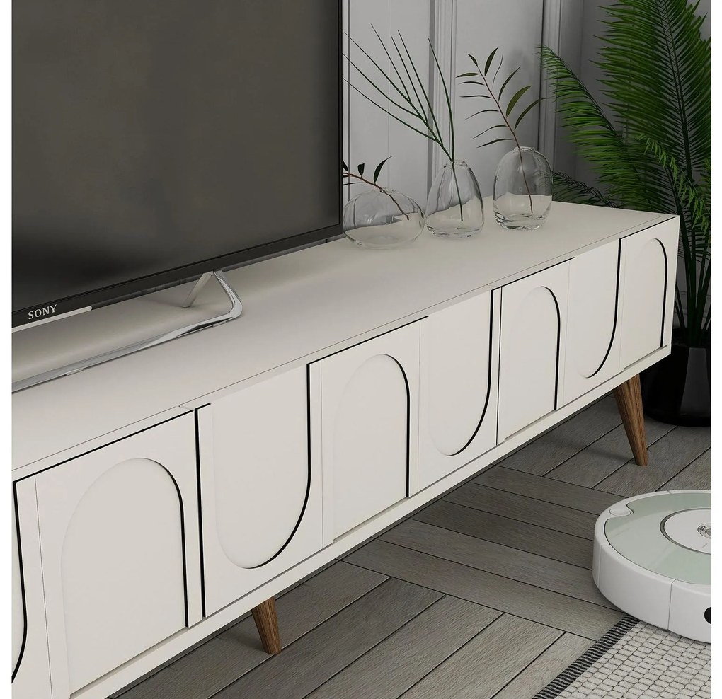 Masă TV/Dulap Bipemu 3 (crem + Nuc) . 1095684