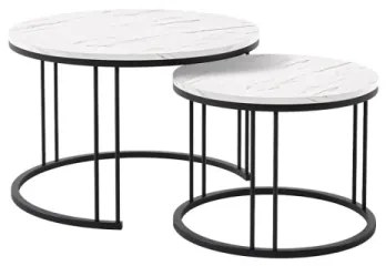 SET 2x măsuță de cafea RAGNAR negru/alb