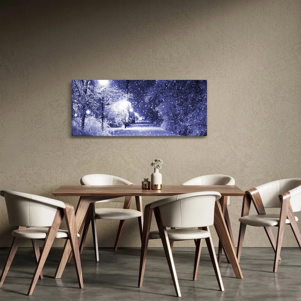 Tablou - Noaptea magică de iarnă (120x50 cm)