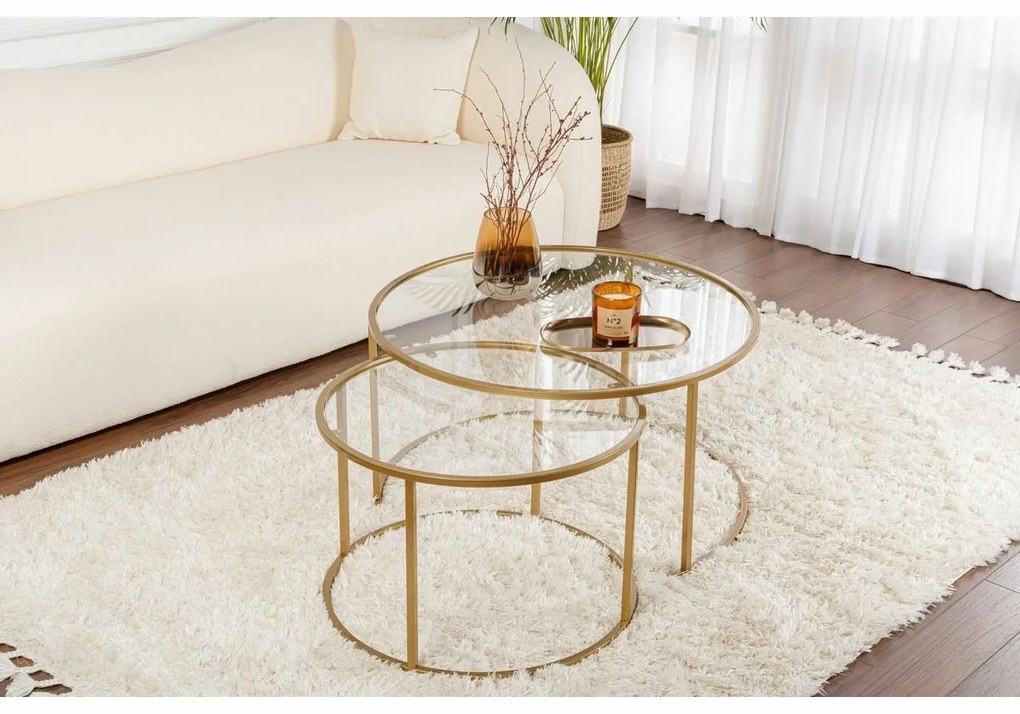 Set de măsuțe de cafea Aurum Gold 80 cm, 2buc.