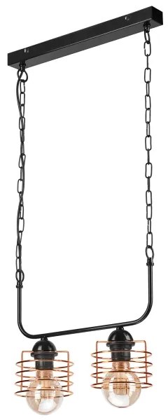 Lustră pe lanț MORGAN 2xE27/60W/230V neagră/cupru